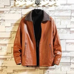 FAVOCENT Official Store Sky Madrid Leather Jacket