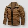 Mountainskin Official Store Men's Apparels North Royal Leather Windbreaker Jacket