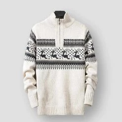 Fashion Flash Sky Madrid Deer Turtleneck Pullover Men's Apparels