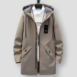 Shop910347340 Store Sky Madrid Long Zip-Up Hooded Jacket Men's Apparels