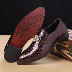 M-anxiu TOPTOP Store Lorenzo Crocodile Dress Loafers Men's Apparels