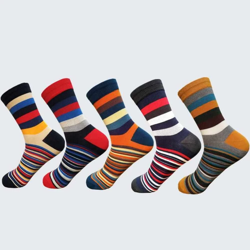 FYYPIIN Light Up The World Boutique Store Weekend Striped Socks (5 Pairs) Men's Apparels 3 FYYPIIN Light Up The World Boutique Store Weekend Striped Socks (5 Pairs) Men's Apparels