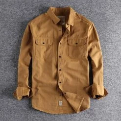 Moringcute Store Men's Apparels Sky Madrid Double Pocket Button-Up Shirt