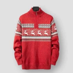 Fashion Flash Sky Madrid Deer Turtleneck Pullover Men's Apparels