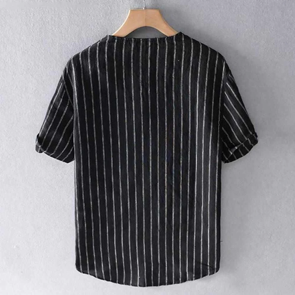 LingJun Store Men's Apparels Sky Madrid Retreat Striped Shirt 5 LingJun Store Men's Apparels Sky Madrid Retreat Striped Shirt