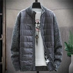 Xiaojin999 Store Men's Apparels Casual Puffer Cardigan