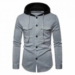 Teyi Apparel Store Men's Apparels Sky Madrid Casual Hooded Shirt