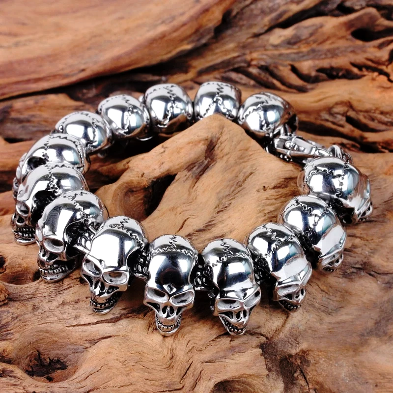 TrustyLan Official Store Stainless Steel Skull Bracelet 6 TrustyLan Official Store Stainless Steel Skull Bracelet