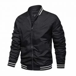 TACVASEN Official Store Sky Madrid Striped Baseball Jacket