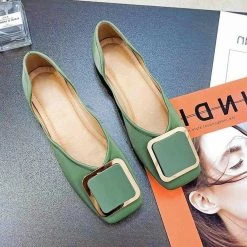 LIMEIKE Store Square Toe Vegan Leather Sandals