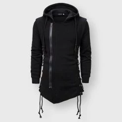 YiBaoXin Store Men's Apparels Saint Morris Lace Up Longline Hoodie 8 YiBaoXin Store Men's Apparels Saint Morris Lace Up Longline Hoodie