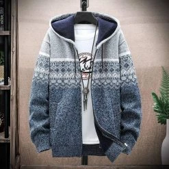 S-W-G Menswear Store Store Saint Morris Hooded Graphic Cardigan Men's Apparels