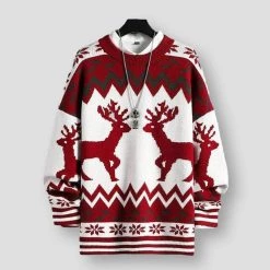 SHiONFA Store Sky Madrid Deer Knitted Pullover