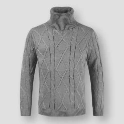 FAVOCENT Men's Wardrobe Store Saint Morris Bordeaux Turtleneck Sweater Men's Apparels