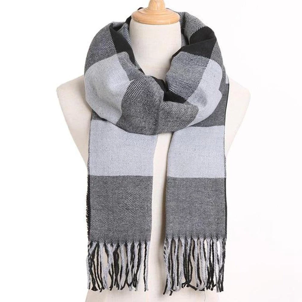 VIANOSI Official Store Women's Apparels North Royal Plaid Cashmere Scarf 5 VIANOSI Official Store Women's Apparels North Royal Plaid Cashmere Scarf