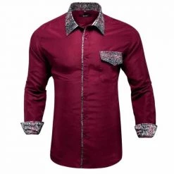 Hi-Tie Outles Store Sky Madrid Button-Up Paisley Shirt Men's Apparels