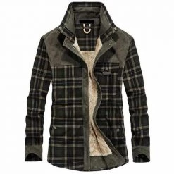 Shancoco Store North Royal Plaid Corduroy Jacket Men's Apparels