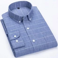 BOLEEBIRD Aliexpress Store Sky Madrid Chester Plaid Shirt Men's Apparels