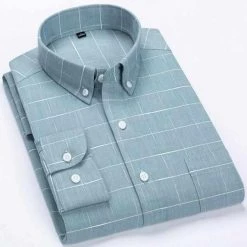 BOLEEBIRD Aliexpress Store Sky Madrid Chester Plaid Shirt Men's Apparels