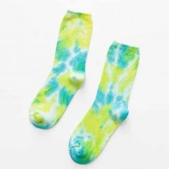 Funny Man Socks Store Men's Apparels Sky Madrid Tie-Dye Crew Socks