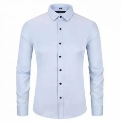 QISHA MEN SHIRT Store North Royal Wrinkle-Resistant Dress Shirt