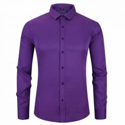 QISHA MEN SHIRT Store North Royal Wrinkle-Resistant Dress Shirt