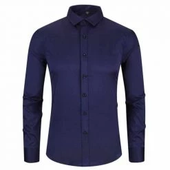 QISHA MEN SHIRT Store North Royal Wrinkle-Resistant Dress Shirt