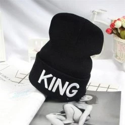 ZUEEBAG Store Sky Madrid King & Queen Knitted Beanie Men's Apparels