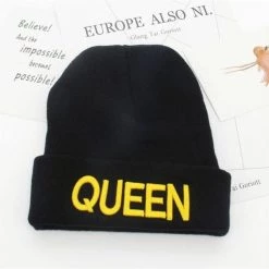 ZUEEBAG Store Sky Madrid King & Queen Knitted Beanie Men's Apparels