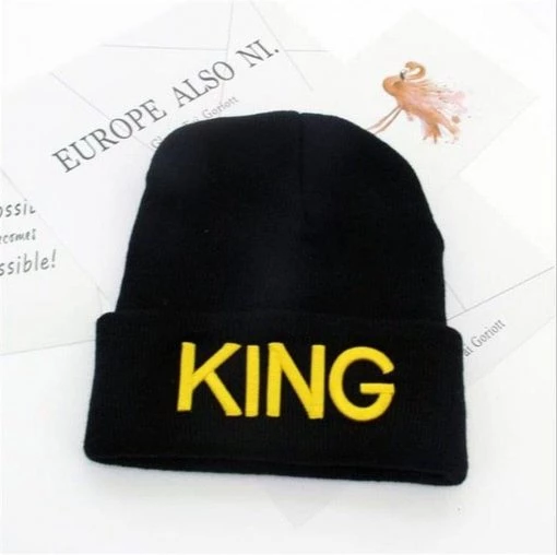 ZUEEBAG Store Sky Madrid King & Queen Knitted Beanie Men's Apparels