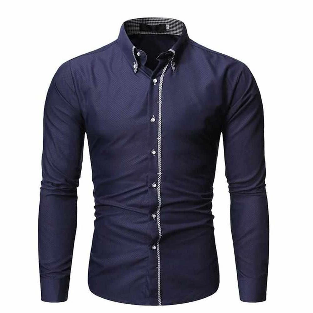 Mapleking-2019 Store North Royal Accent Trim Button Down Shirt Men's Apparels 3 Mapleking-2019 Store North Royal Accent Trim Button Down Shirt Men's Apparels