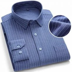 Donghuan Overseas Store Sky Madrid Brushed Long-Sleeve Shirt Men's Apparels