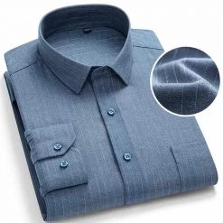 Donghuan Overseas Store Sky Madrid Brushed Long-Sleeve Shirt Men's Apparels