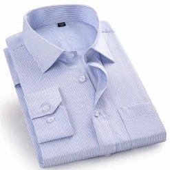 QISHA MEN SHIRT Store North Royal Plaid Button-Up Dress Shirt