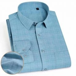 BOLEEBIRD AliExpress Store Men's Apparels Sky Madrid Casual Bamboo Shirt