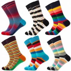 Happiness Socks Store Saint Morris Striped Colorful Socks (6 Pairs)