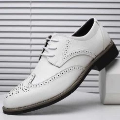 Misalwa Factory Store Men's Apparels Sky Madrid Leather Brogue Shoes