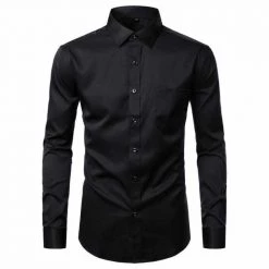 Hipster Wardrobe Store Sky Madrid Slim Bamboo Long Sleeve Shirt