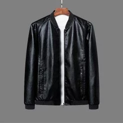 We Men's Store Biker Vegan Leather Jacket Men's Apparels