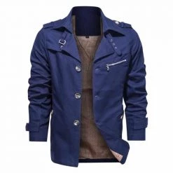 AIOPESON Official Store Men's Apparels Sky Madrid Button-Up Trench Coat