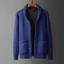SHOUAI Store Men's Apparels Saint Morris Wool Button Cardigan