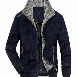 SAYAXIGA Professional Store Men's Apparels Sherpa Collar Corduroy Jacket