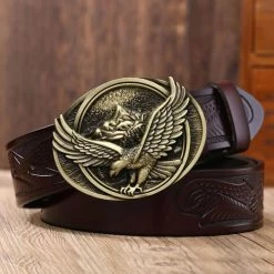 GFOHUO Belt Store Flying Eagle Leather Belt