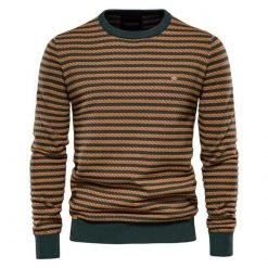 AIOPESON Official Store Sky Madrid Cotton Striped Pullover
