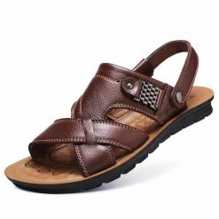 NIDENGBAO Official Store Men's Apparels Sky Madrid Leather Sandals