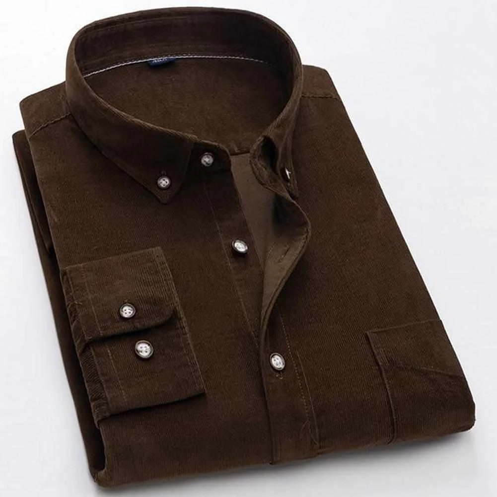 Donghuan Overseas Store Men's Apparels North Royal Corduroy Button-Down Shirt 6 Donghuan Overseas Store Men's Apparels North Royal Corduroy Button-Down Shirt