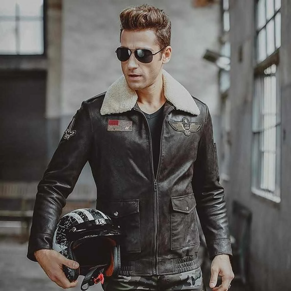 FLAVOR LEATHER JACKETS Gunner Leather Flight Jacket 3 FLAVOR LEATHER JACKETS Gunner Leather Flight Jacket