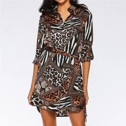 Aachoae Apparel Store Women's Apparels Paola Leopard Mini Dress