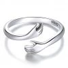 WOSTU Official Store Women's Apparels Saint Morris Sterling Silver Hug Ring