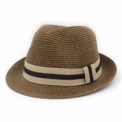 @MH Hat Sky Madrid Straw Fedora Hat Men's Apparels